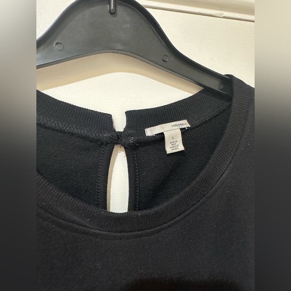 Halogen Black Ruffle Cold Shoulder Sweatshirt Top… - image 7